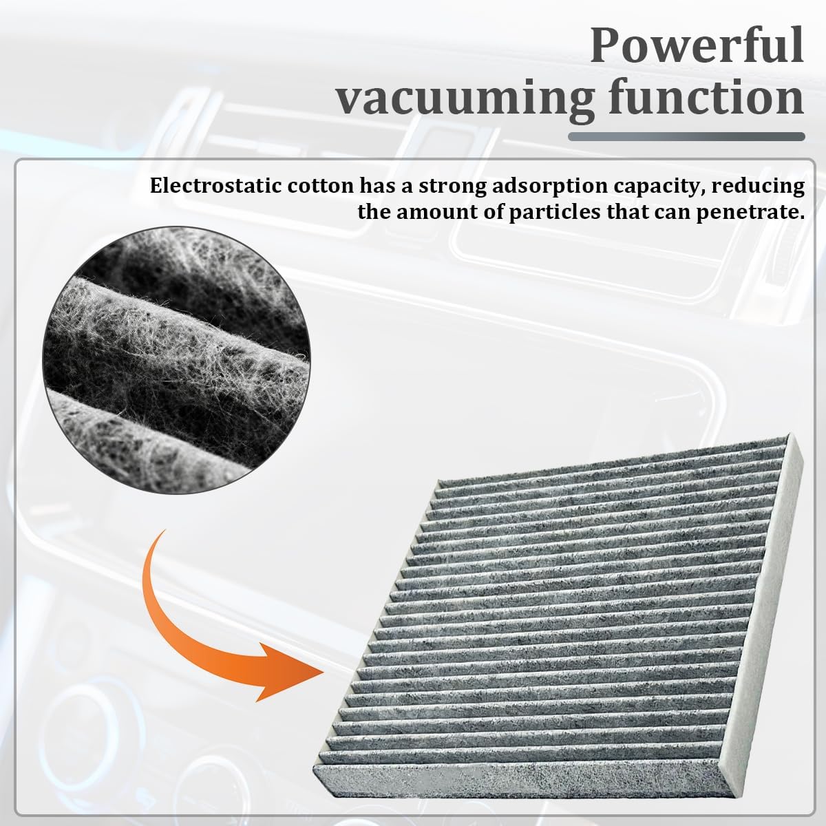Cabin Air Filter with Activated Carbon, Car HVAC Replacement Filter image 3