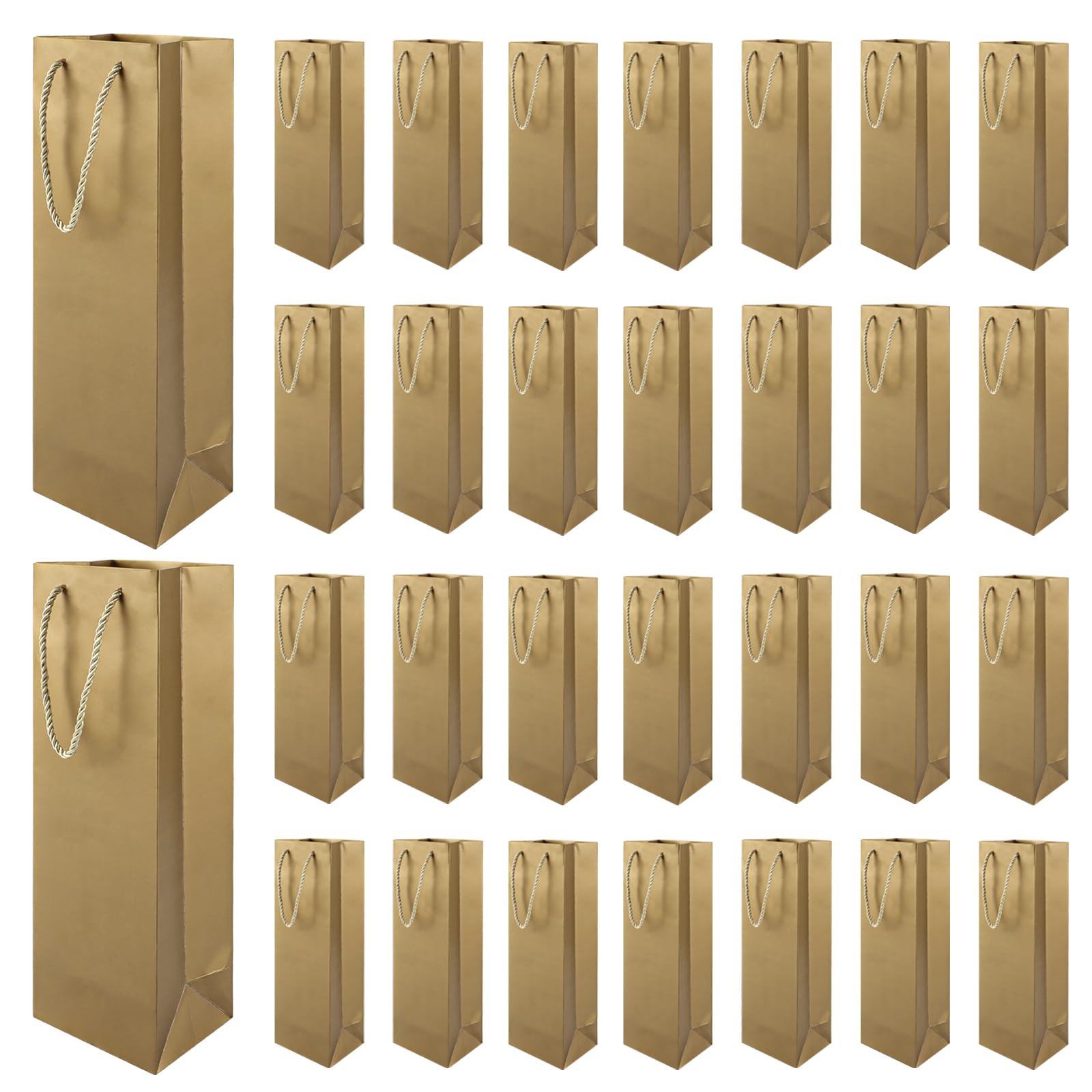 Lots De 12 Sacs à Vin En Papier Kraft – Housses Cadeaux Pour Bouteilles (Noël, Anniversaire, Fêtes) – 3 Couleurs Assorties