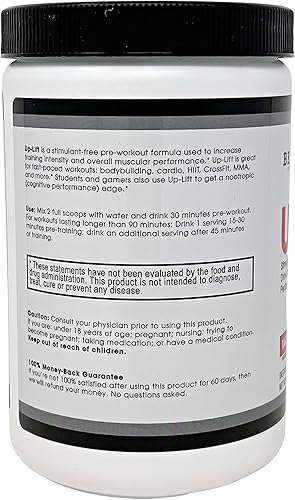 Miniatura 2 de Beverly International Up-Lift libre de estimulantes 11.64 oz. Mezcla de bebida energética para entrenamiento con óxido nítrico y catalizadores de