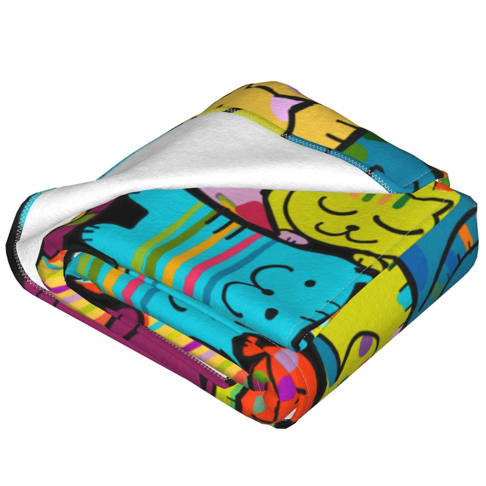 Divertente coperta con gatti per letto, divano, coperta in pile leggera, morbida e accogliente, 127 x 101,6 cm