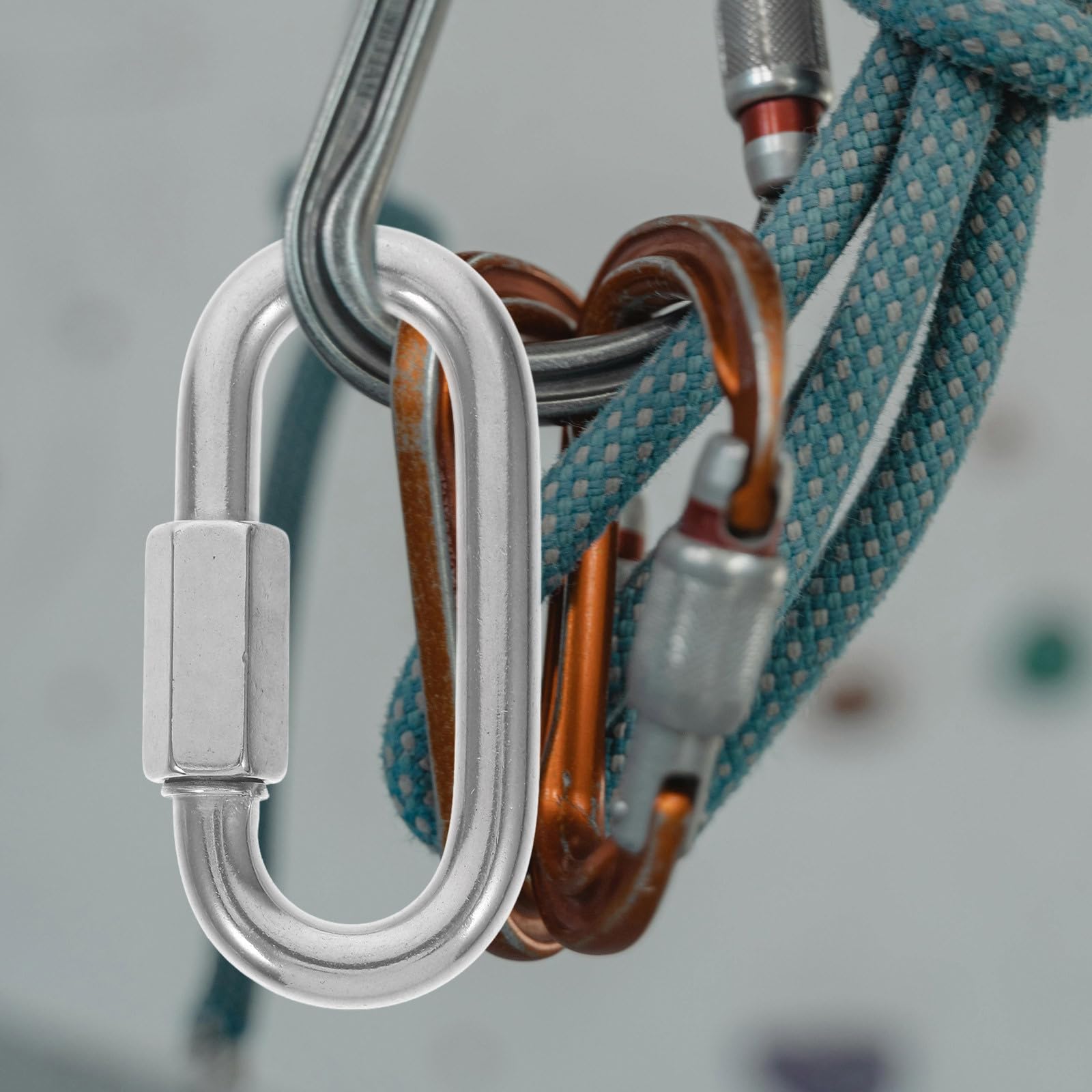 BESTOYARD 10 Piezas Enlace Rápido de Acero Inoxidable en Forma de D para Cadena, Conector Resistente y Cierre Seguro Adecuado para Camping E Industria, Diseño Versátil y Duradero