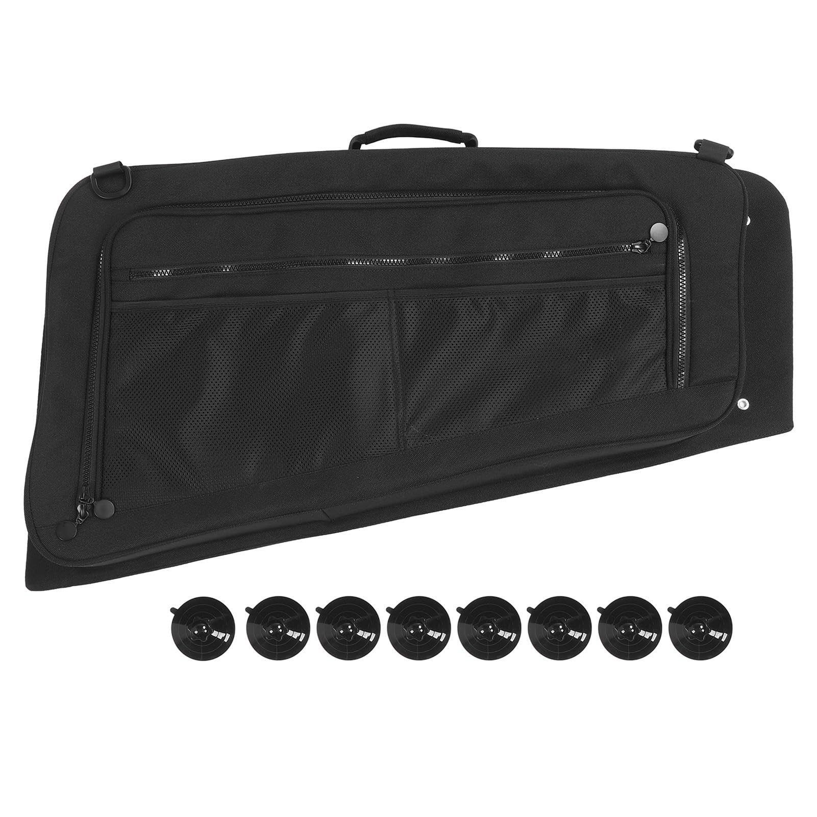 Aramox Bolsa de Almacenamiento para Ventana Trasera de Coche, Tela Oxford 1200D con Ventosas para una Fácil Instalación, Organiza Elementos Esenciales para Viajes por Carretera y Uso Diario (Ventana