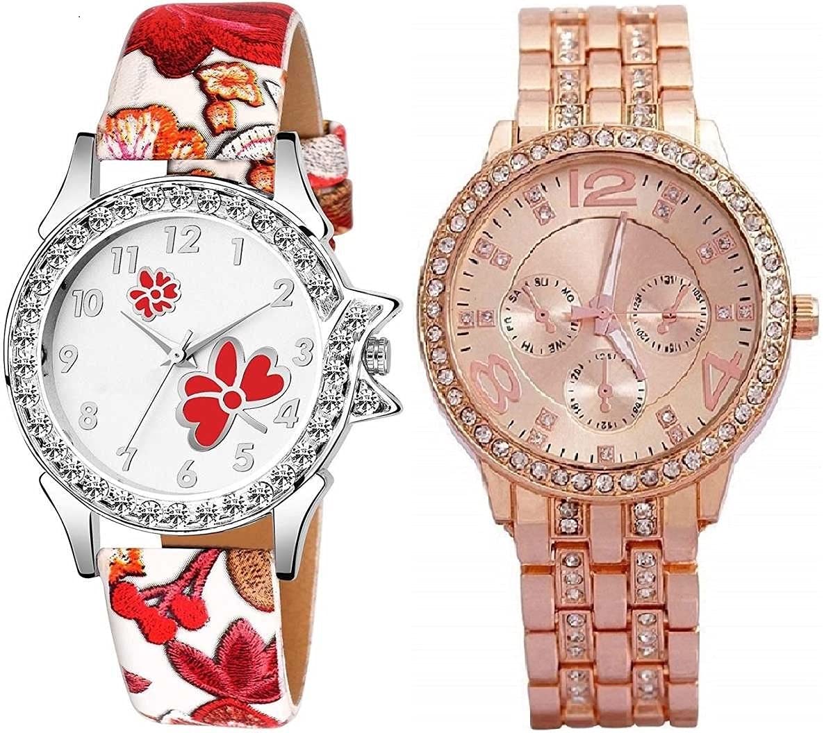 SELLORIA Brand AAnalouge Gold Dial Gold Plated WHTH Leather Multi Colour Watch Water Resistant Golden Color Strap Wrist Watches for Womens Ladies Girls Watch (B09GFY9W3Q) Amazon Price History, Amazon Price Tracker