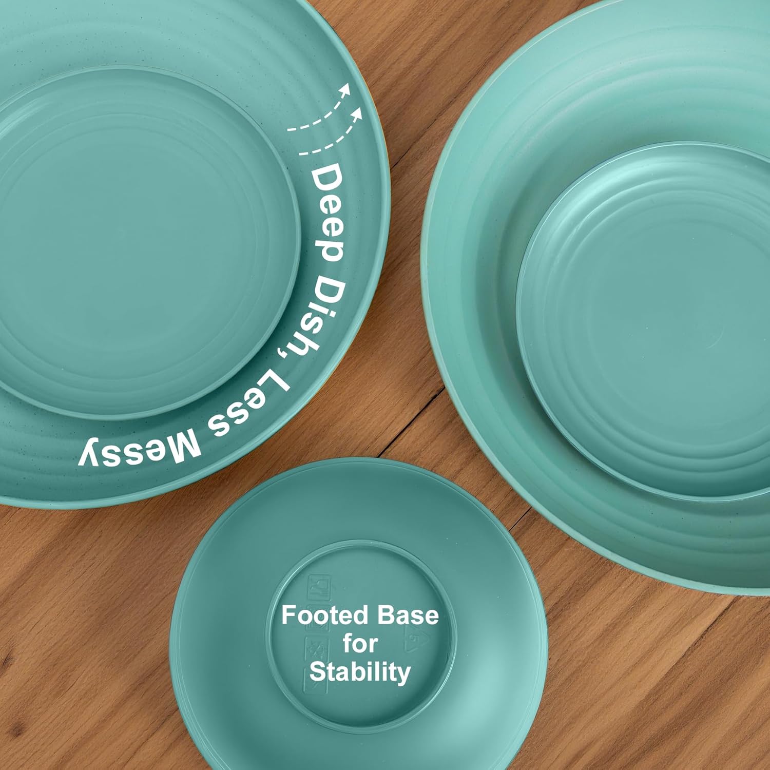 Wheat Straw Dinnerware Sets 32-Piece, Service for 8, Unbreakable Kitchen Dishes Set, Plastic Plates and Bowls Set with Cups, Microwave and Dishwasher Safe Dishware Set for Party- Green