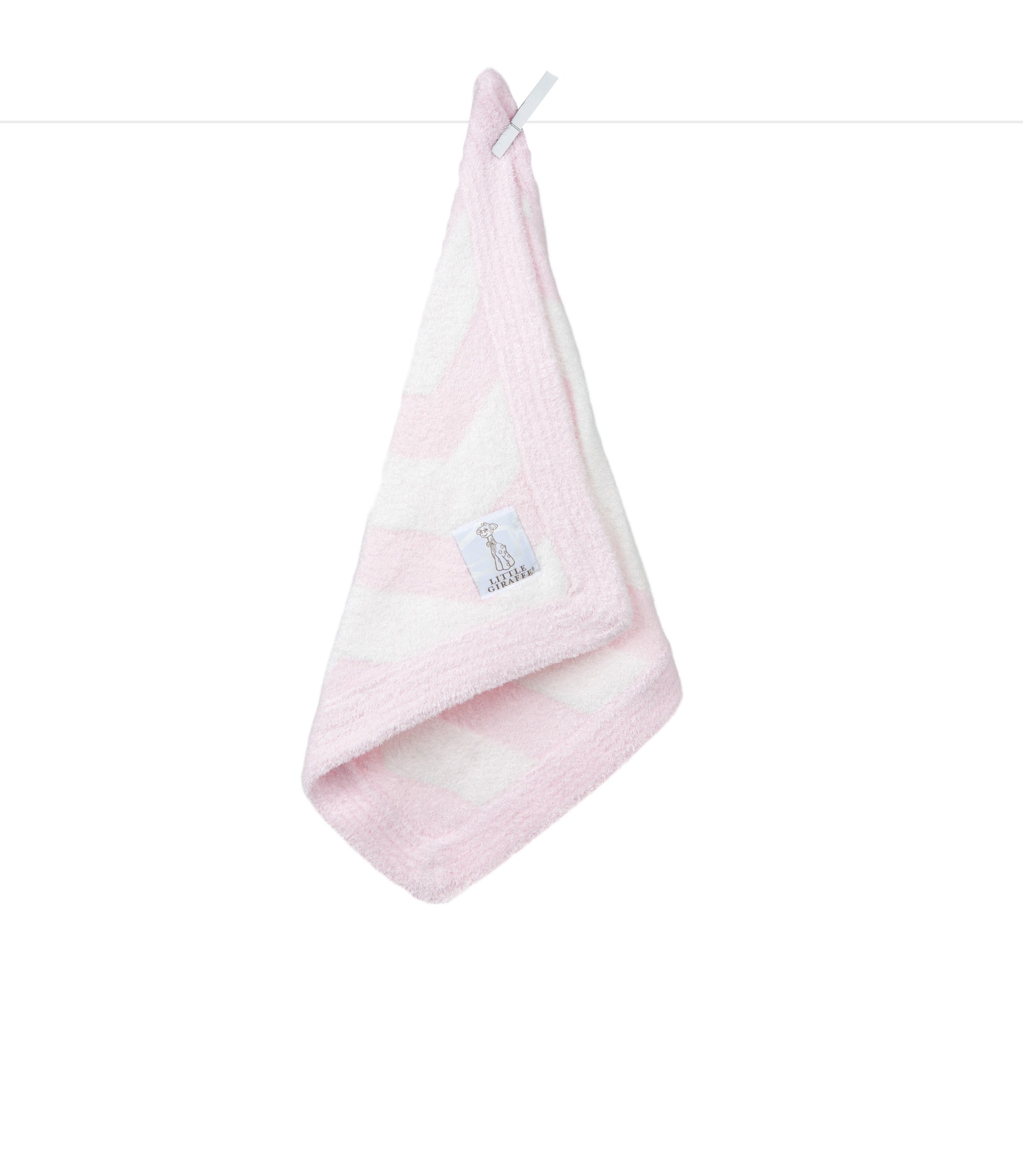 Little Giraffe Dolce Chevron Blanky, Pink, 14 Inch x 14 Inch