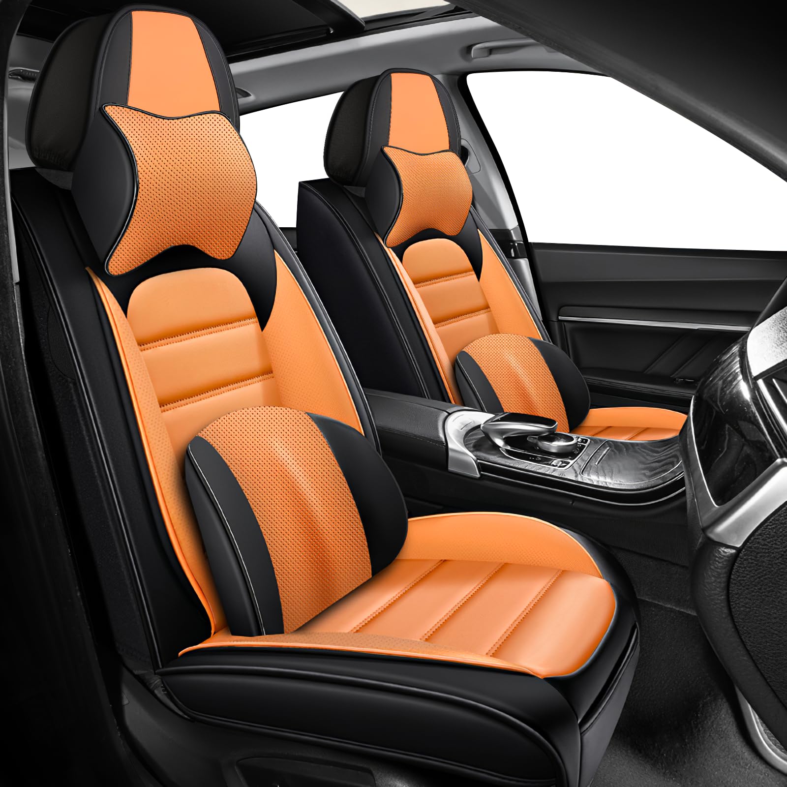 Megaseat Front Set for Dodge ProMaster Seat Covers 2014-2026, Waterproof Nappa Leather Car Seat Protector, Anti-Slip & Comfortable Car seat Cover (
