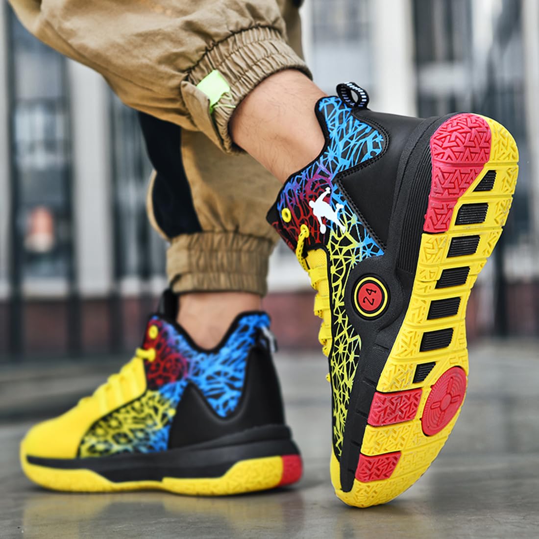 Zapatillas de Baloncesto para Hombre Antideslizantes Calzado de Baloncesto para Hombre Masculino Zapatos de Baloncesto Aire Libre Deportivas Calzado