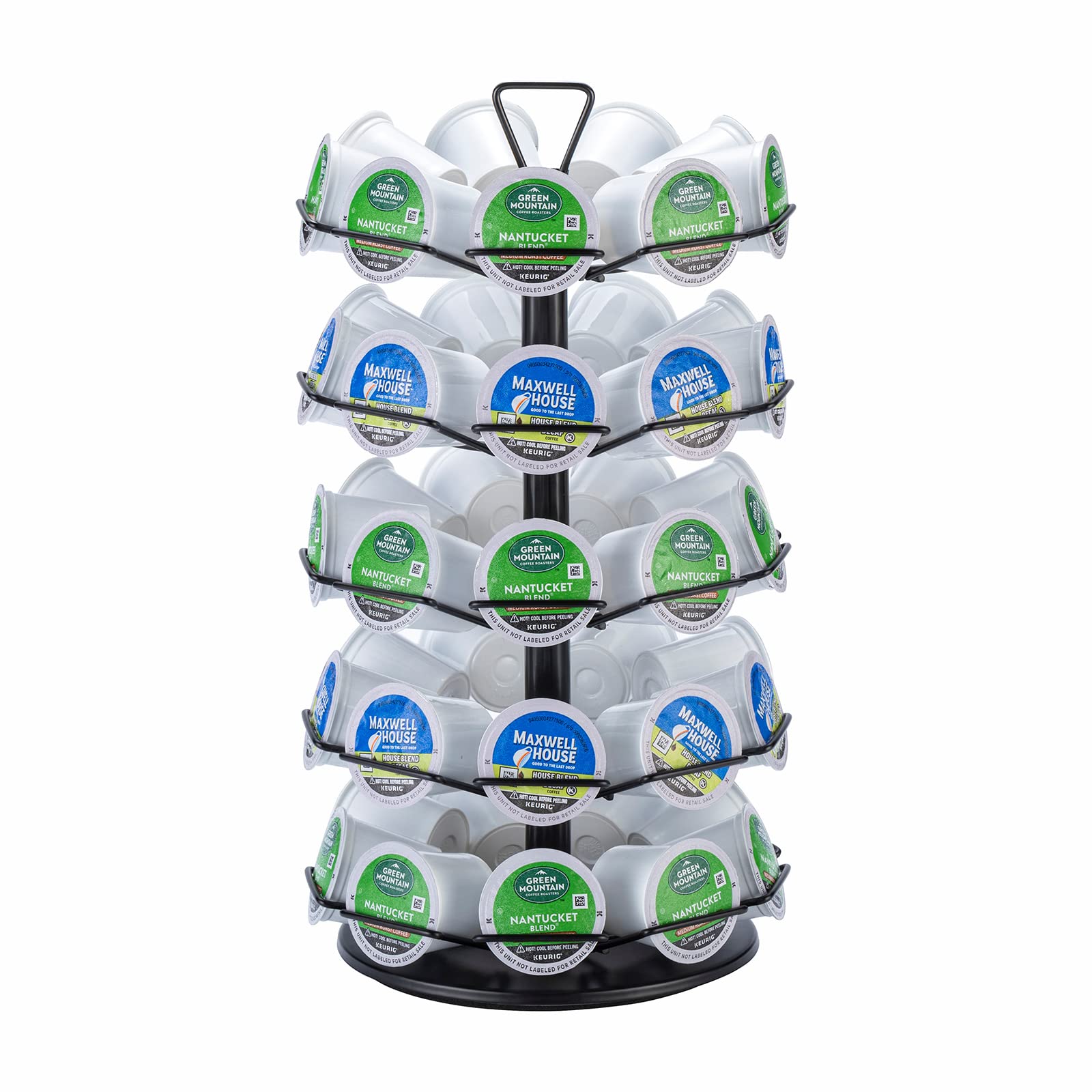 ZCDCP K cup Holder Carousel 5 Tier Coffee pod holder Metal Coffee Pods Storage Organizer Stand Compatible with 45 K Cup Pods