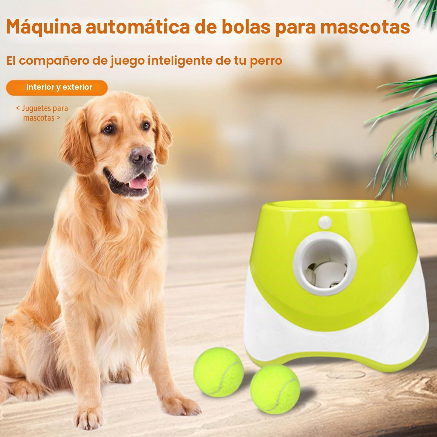 Lanzador de Pelotas para Perros, Máquina Lanza Pelotas Perro Automático Juguete Interactivo Perro con 3 Pelotas de Tenis, Ajustables Anchos de Lanzamiento, Pelota Tenis para Perros Pequeños y Grandes