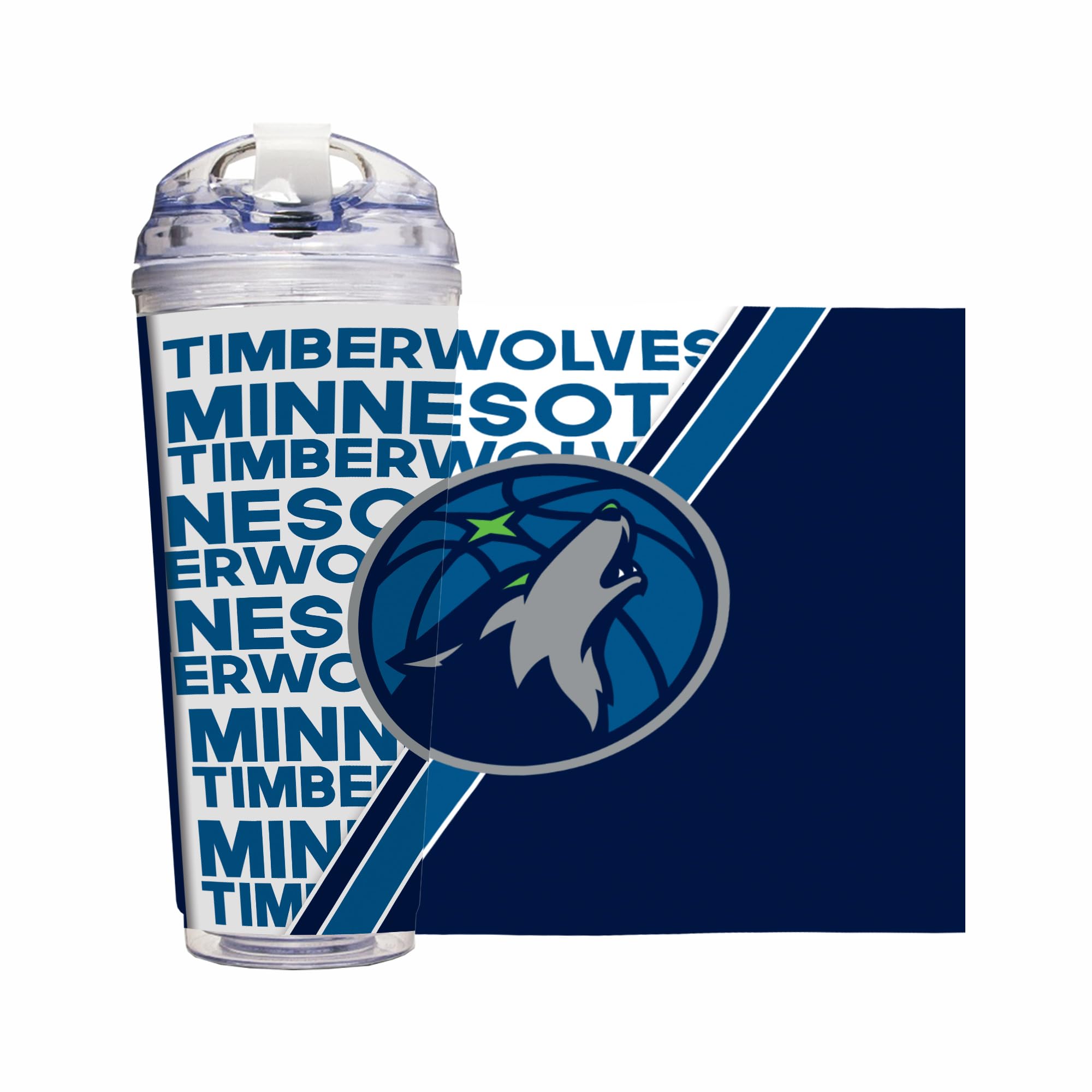 Gobelet acrylique NBA Minnesota Timberwolves avec paille 710ml