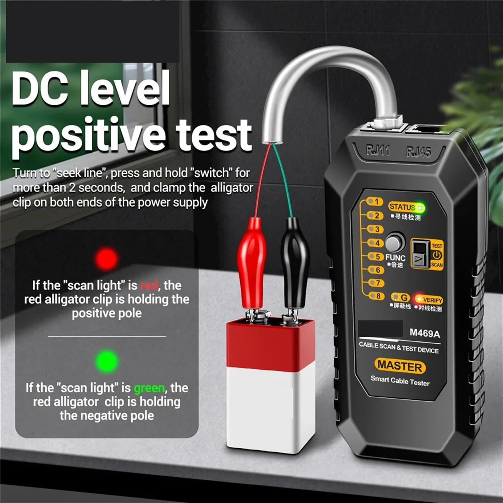 Netzwerk-Tester, Netzwerkkabel-Analysator M469A RJ45 RJ11 Telefonkabel-Tracker Empfänger Leitungssucher Tester Reparatur Elektrowerkzeuge