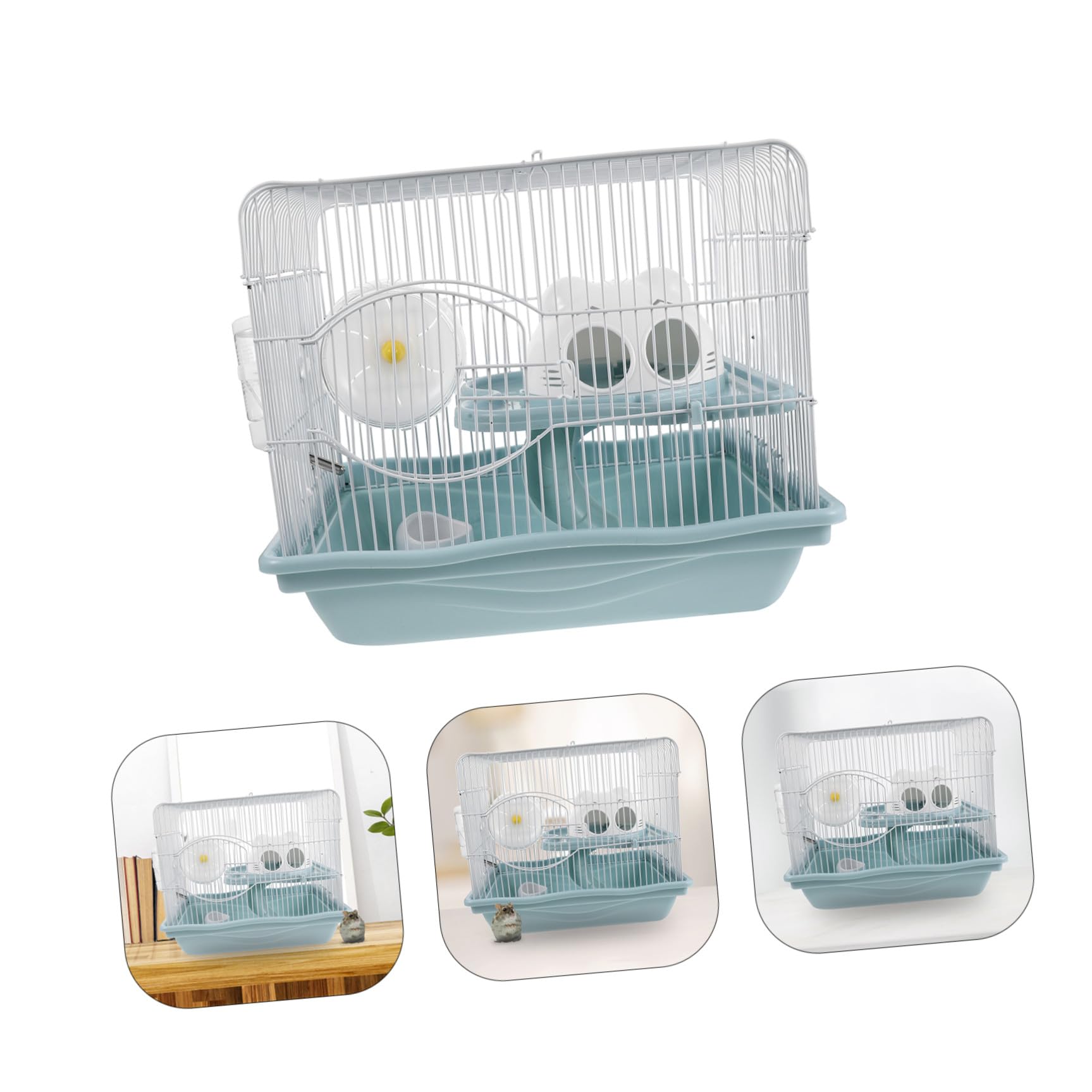 Jaula Diseño Multiestrato para Hámster de Doble Nivel para con Estructura Resistente a Mordeduras y Bandeja Extraíble y Adecuado para Roedores y Pequeñas Roedores Pequeñas