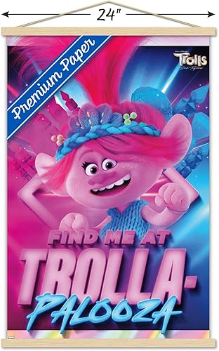 Miniatura 10 de Trends International Trolls Band Together - Póster de pared de amapola, 22.37 x 34.00 pulgadas, paquete de impresión premium y colgador negro