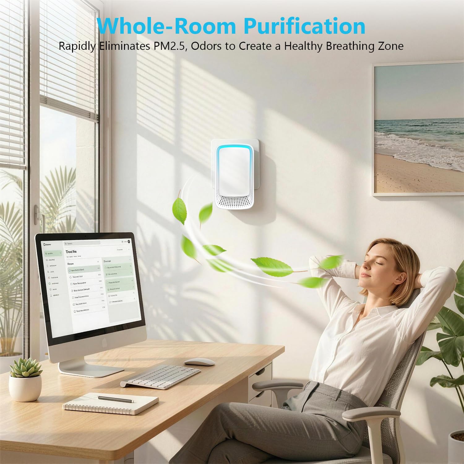 Jostart Ionisateur Purificateur d'air chambre à coucher, Lot de 3 Purificateurs D'air à ions Négatifs à Brancher pour Appartements Salles Fumeurs Toilettes pour Animaux Domestiques Bureaux