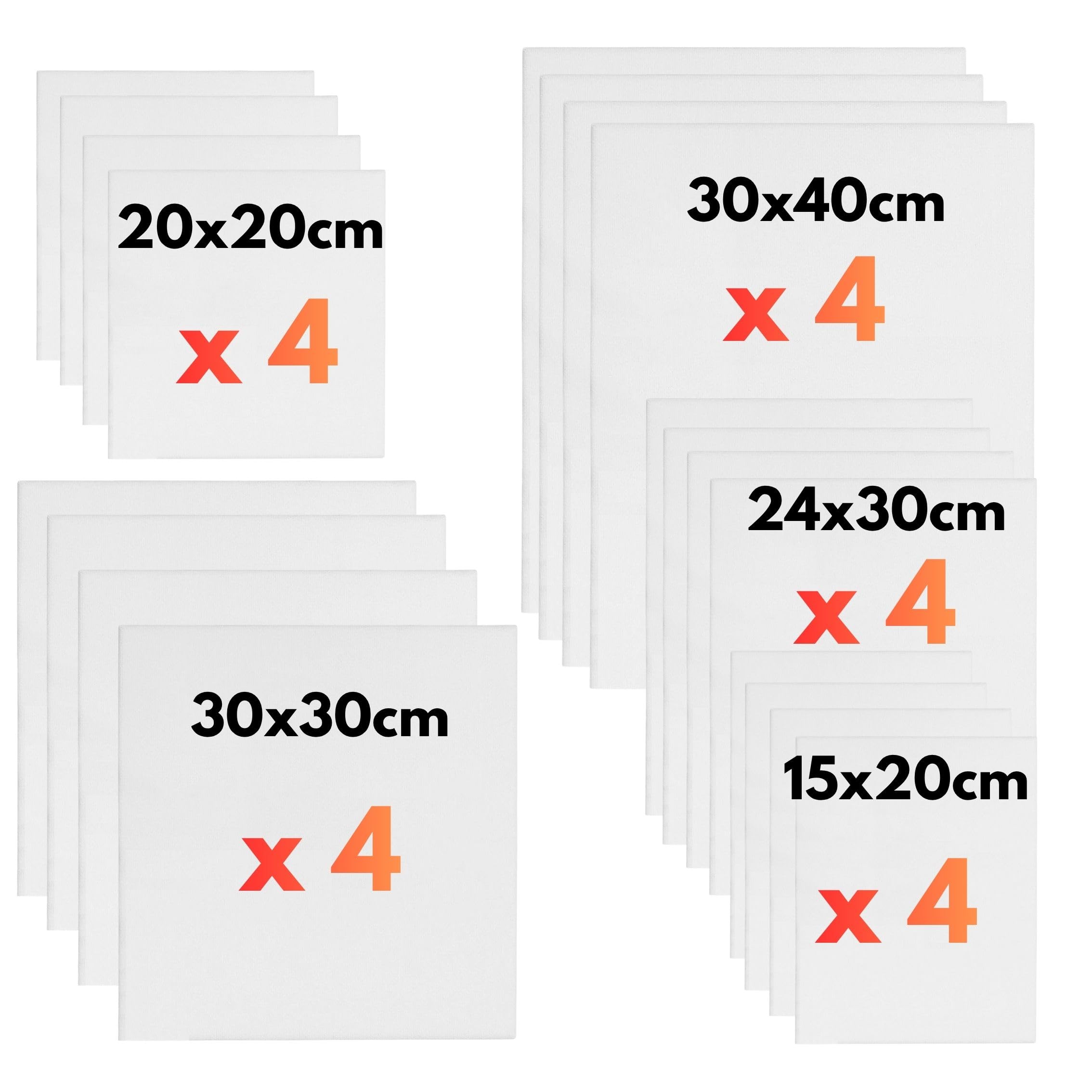 Artme Keilrahmen 8 Stk (20x20CM-4pk, 30x30CM-4pk) Künstler gerahmte 1,7