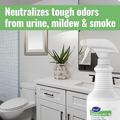 Miniatura 5 de Diversey 04439 Good Sense RTU - Contraactivo líquido de olor, aroma a manzana, botella de spray de 32 onzas (caja de 12)