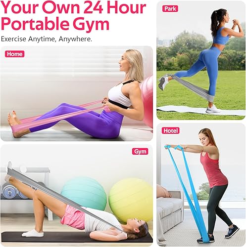 Miniatura 5 de Bandas de resistencia para entrenamiento, bandas de ejercicio para terapia física, estiramiento, recuperación, pilates, rehabilitación,