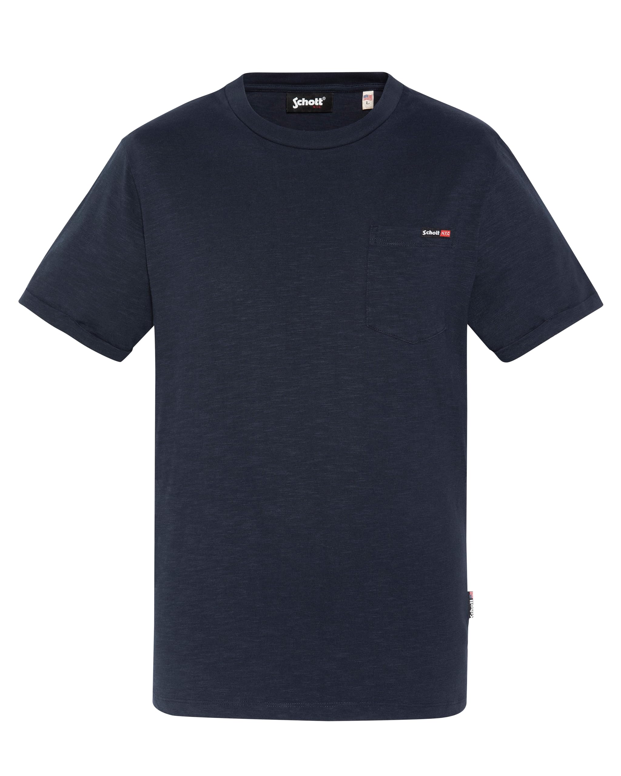 Schott NYC Men's T-Shirt, Navy Blue, L