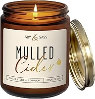 Vista 1 de Mulled Cider Candle, Fall Candles I Apple Cider Candle w/Cinnamon & Nutmeg - Infused w/Essential Oils I Mulled Cider Fall Scented Candles (Soy) for