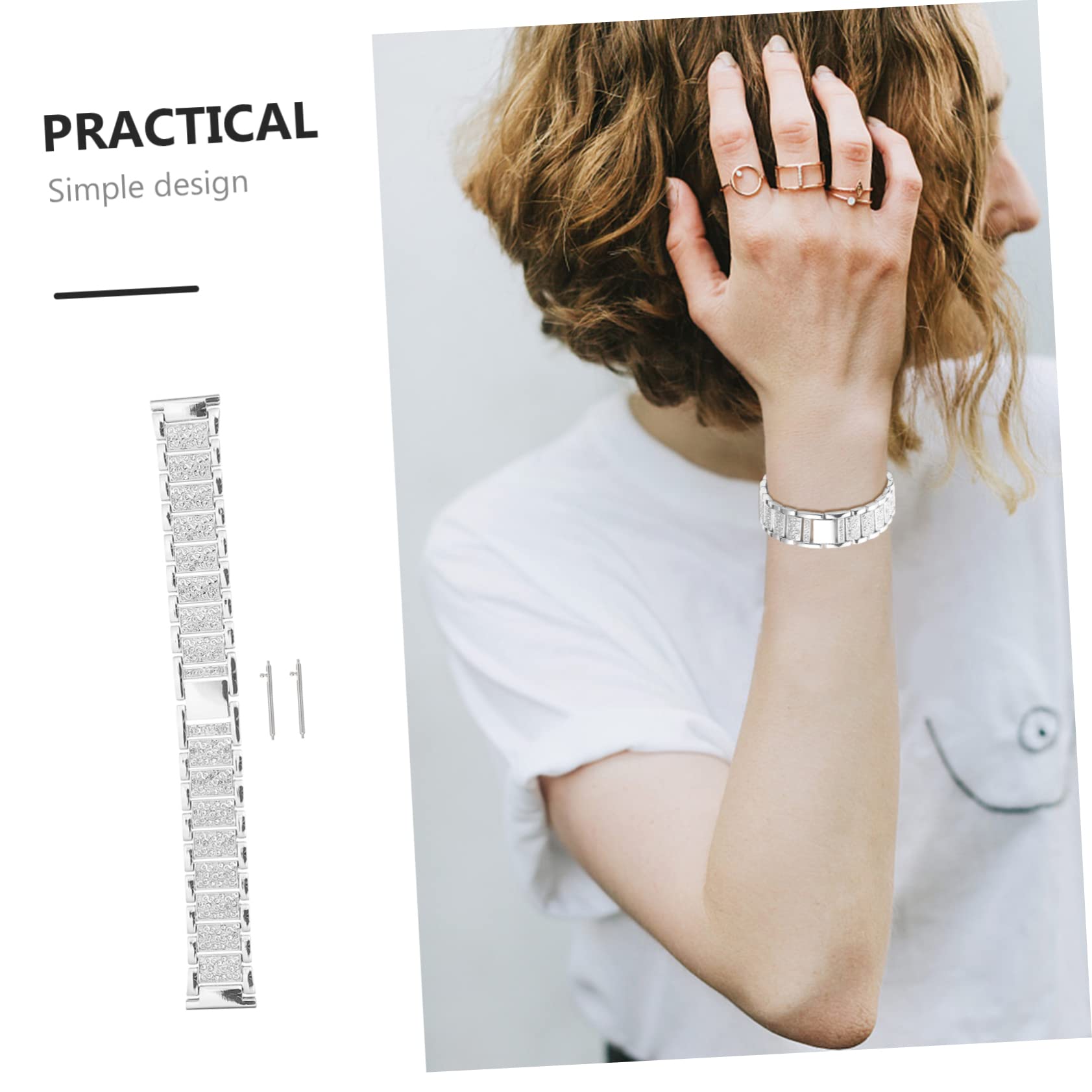 Gatuida Galaxywatch4 Banda De Reloj De Acero Inoxidable Bandas De Mujer Pulsera Relojes Bandas Para Mujer Banda De Reloj Inteligente Banda De Acero Inoxidable Universal 3D