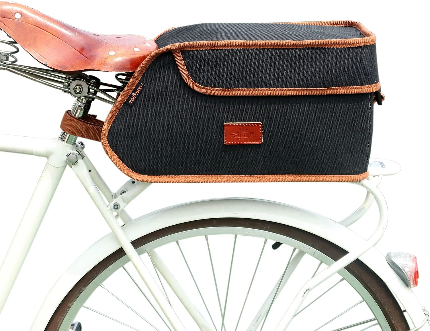 Sacoches Vélo Arrière TOURBON En Toile - 20L, Marron, étanches, Modèle TB748CA-01
