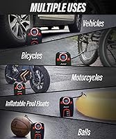 Vista 5 de Avid Power Compresor de aire de 12 V CC con medidor de presión digital, bomba de neumáticos de coche con luz LED, inflador de neumáticos de apagado