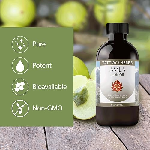 Miniatura 4 de Tattva's Herbs Amla Hair Oil 8 oz (paquete de 2 unidades de 16 onzas)  Promueve el crecimiento del cabello  Acondicionador natural que reduce el