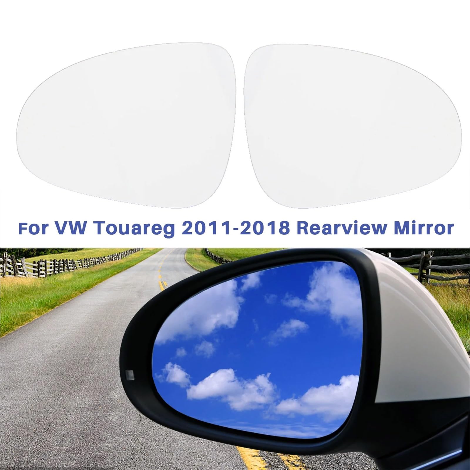 Vetro Dello Specchietto Retrovisore Per VW Per Touareg 2011-2018 Lente retrovisore 7P6857521 installare(Left Side)