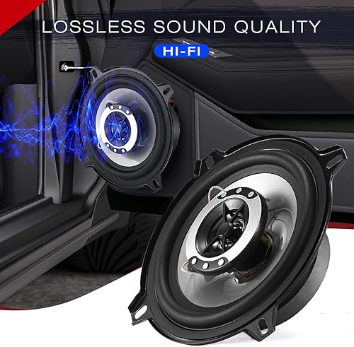 Miniatura 12 de Altavoces coaxiales para automóvil de 6 pulgadas, 400 W (100 W RMS), reemplazo de altavoz estéreo universal para automóvil, altavoz coaxial auxiliar