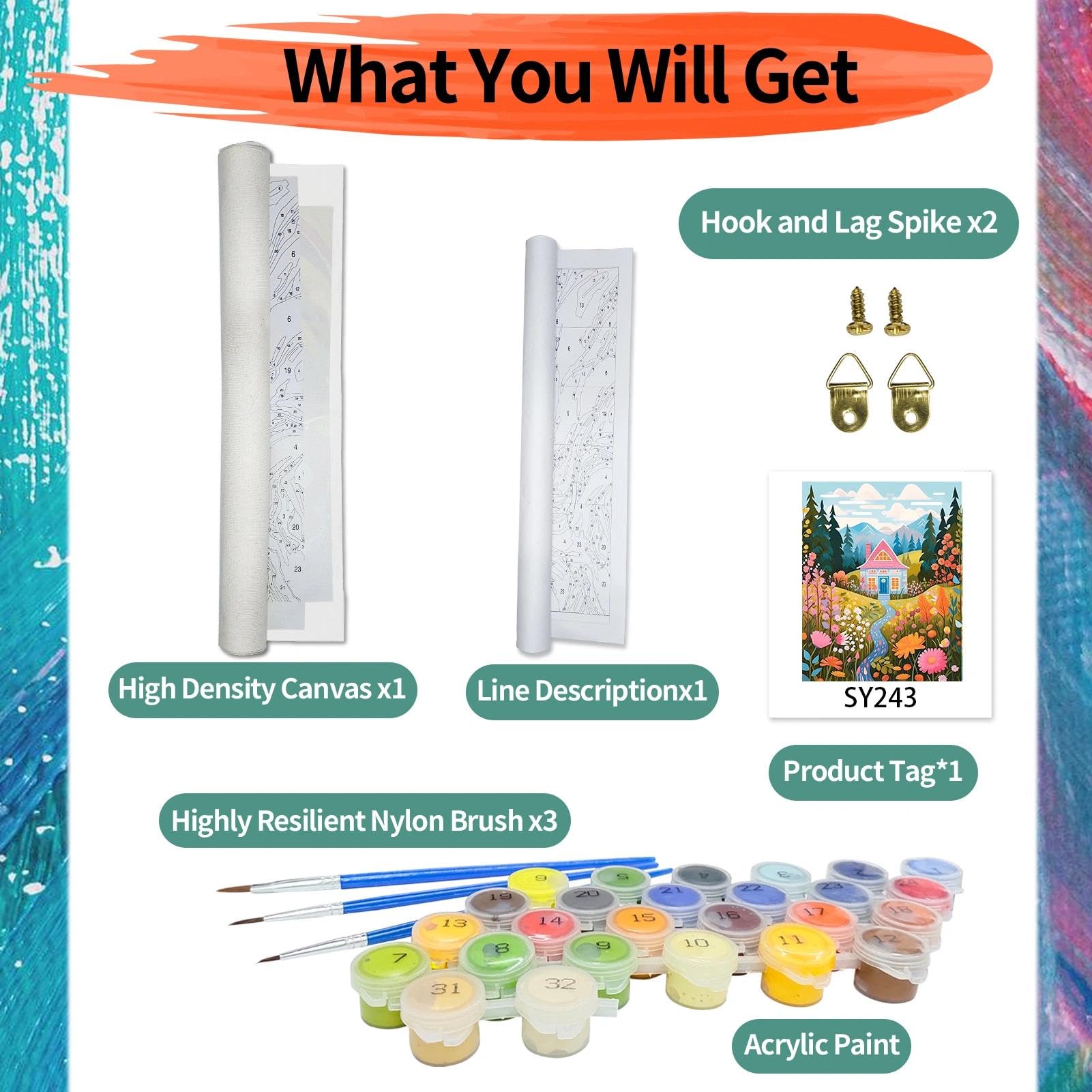 YALKIN Paint by Numbers Kits for Adults Painting by Number Kits On Canvas,Without Frame DIY Color Oil Painting Acrylic Paints,Home Wall Decor 16x20in/40x50cm - Image 5