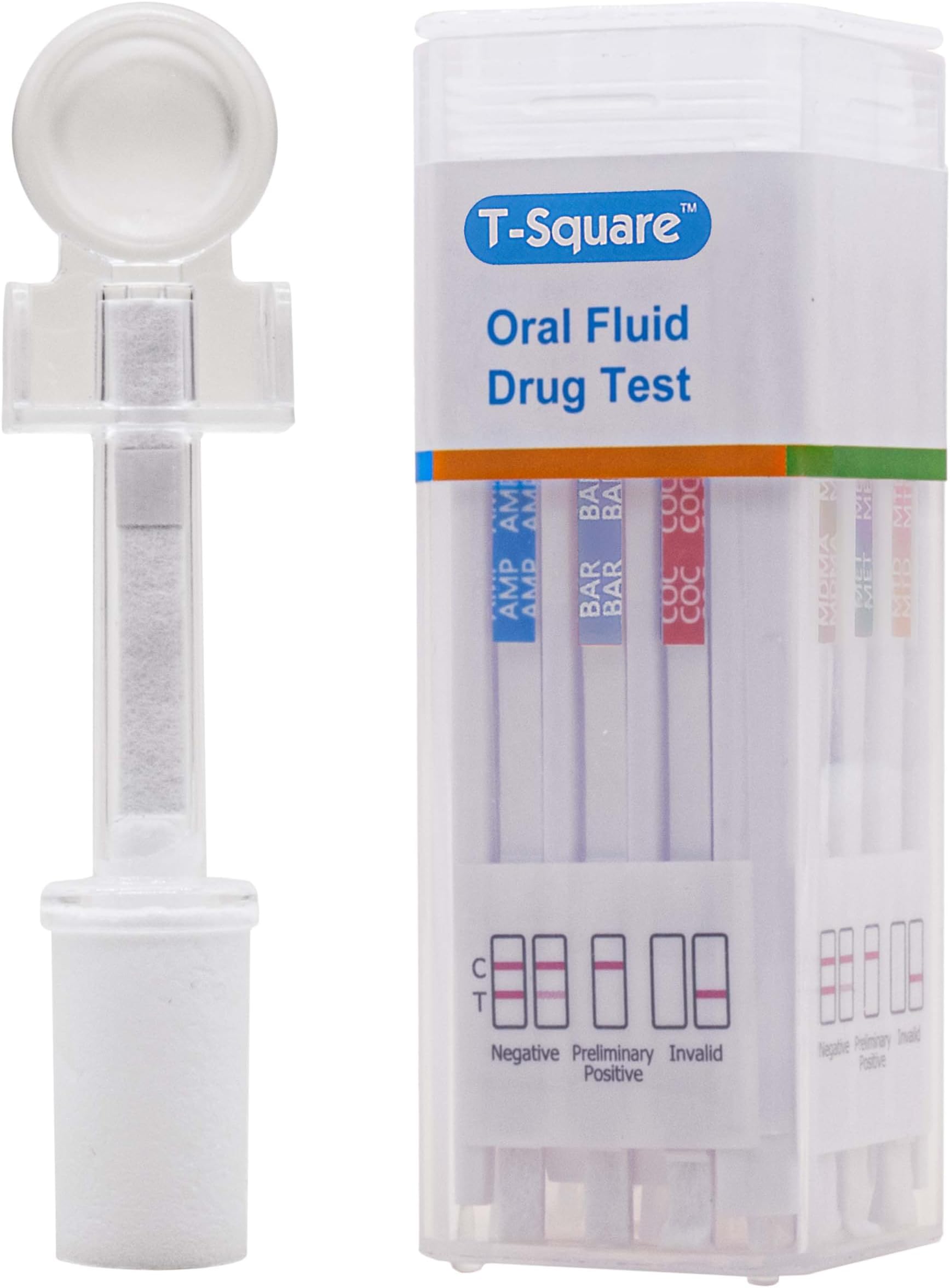 Prime Screen [50 Pack] 10 Panel Oral Saliva Test Kit (AMP, BAR, COC, MDMA, MET, MTD, OPI, OXY, PCP, THC) - QODOA-10106