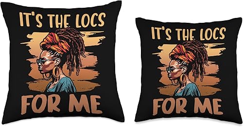Miniatura 3 de Locs Afro Dreadlocks Love Natural Beauty Hair It's the Locs for Me Afro Hair Black American African Girl Throw Pillow, 18x18, Multicolor