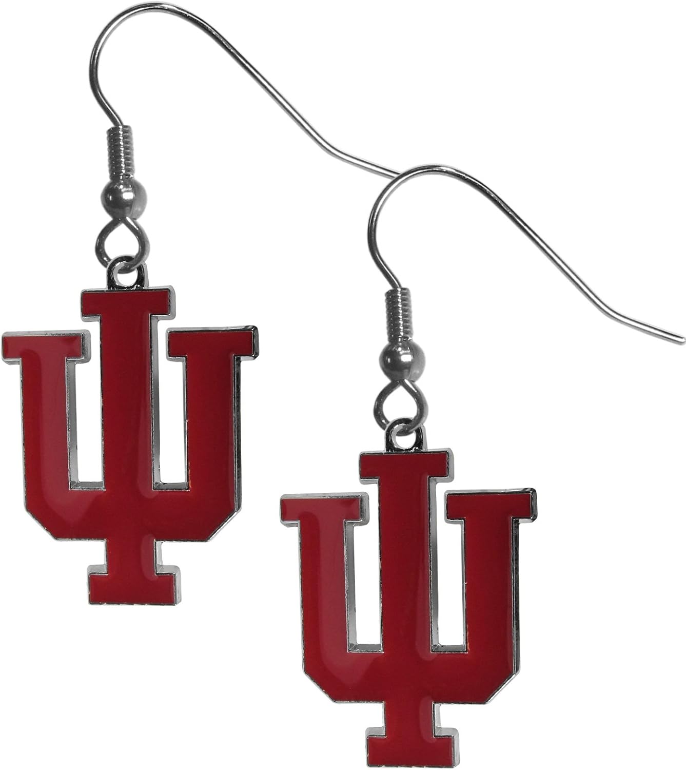 NCAA Siskiyou Sports Womens Indiana Hoosiers Chrome Dangle Earrings One Size Team Colors