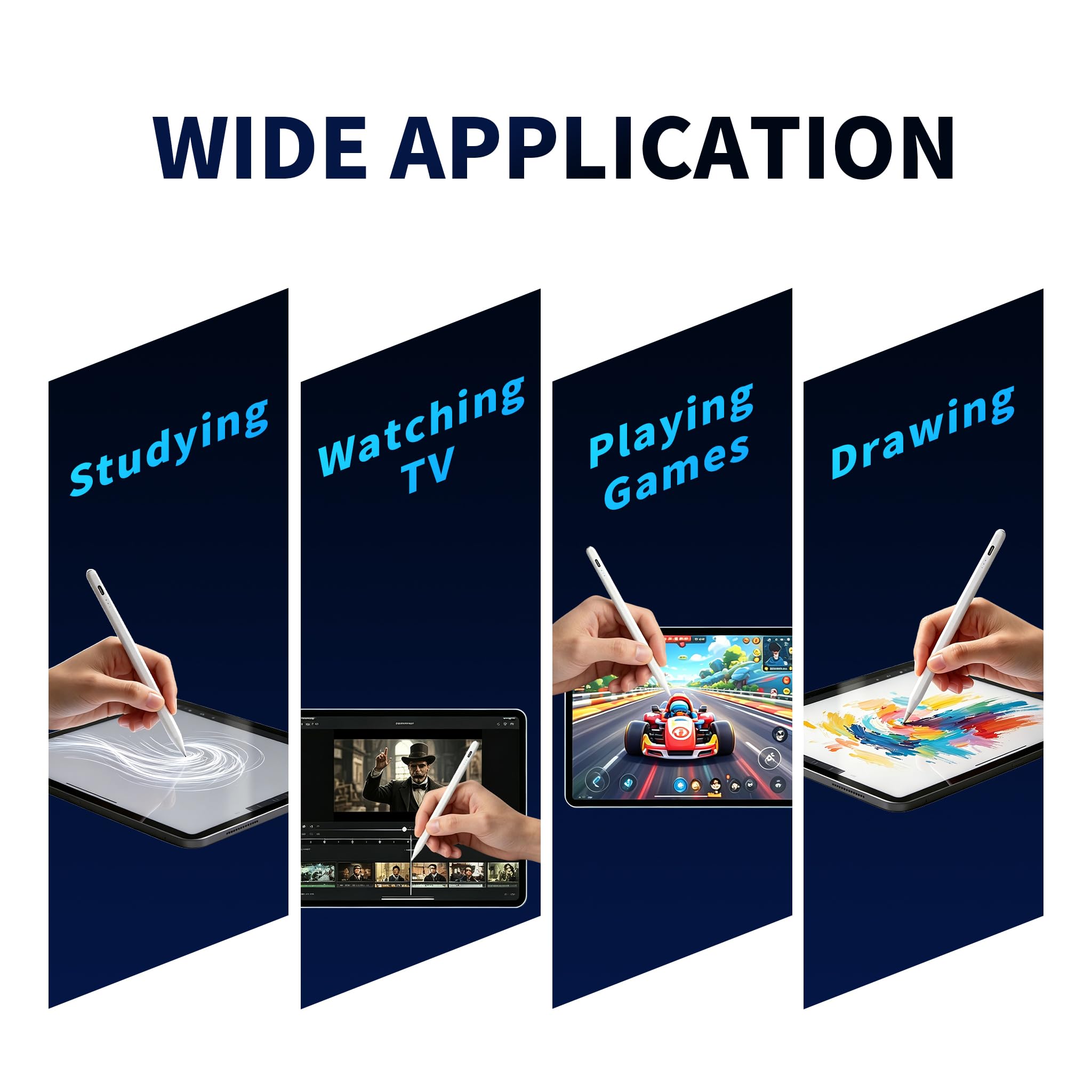 Pennino capacitivo per tablet Android AMZ Fire Max 11, Fire HD 10, HD 8/per Lenovo/Xiaomi/Redmi Tab Pencil Touch Screen, preciso, con un solo clic di accensione/spegnimento, +2 pennini e lunga durata