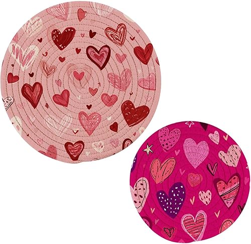 Miniatura 264 de Trivets for Hot Dishes Pots and Pans 2 PC Pot Holders Heat Resistant Cotton Round Potholders for Kitchen Countertop Decorative Autumn Maple Leaves