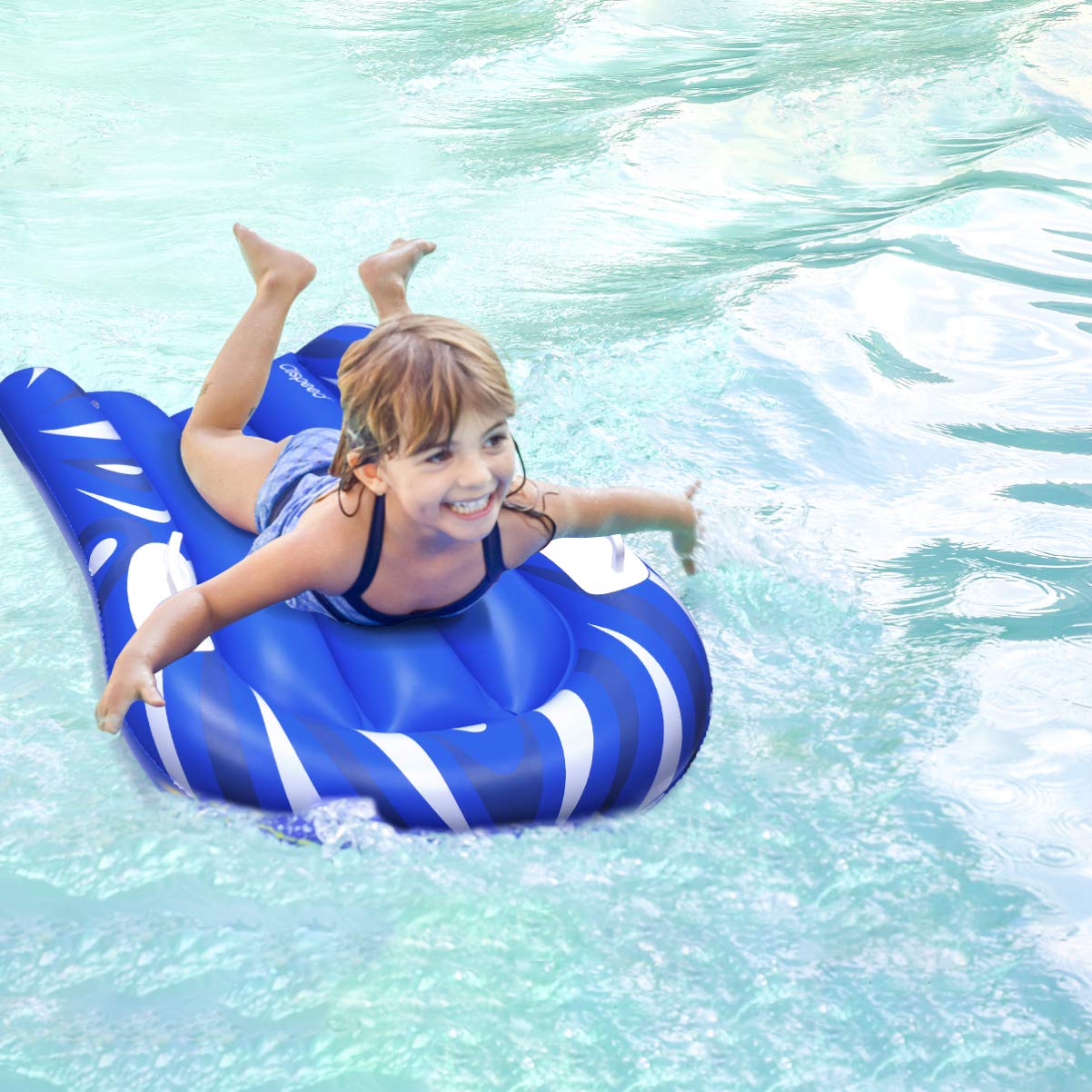 CLISPEED Flotador inflable de la piscina tabla de surf portátil bodyboard con asas para la playa surf natación verano agua diversión