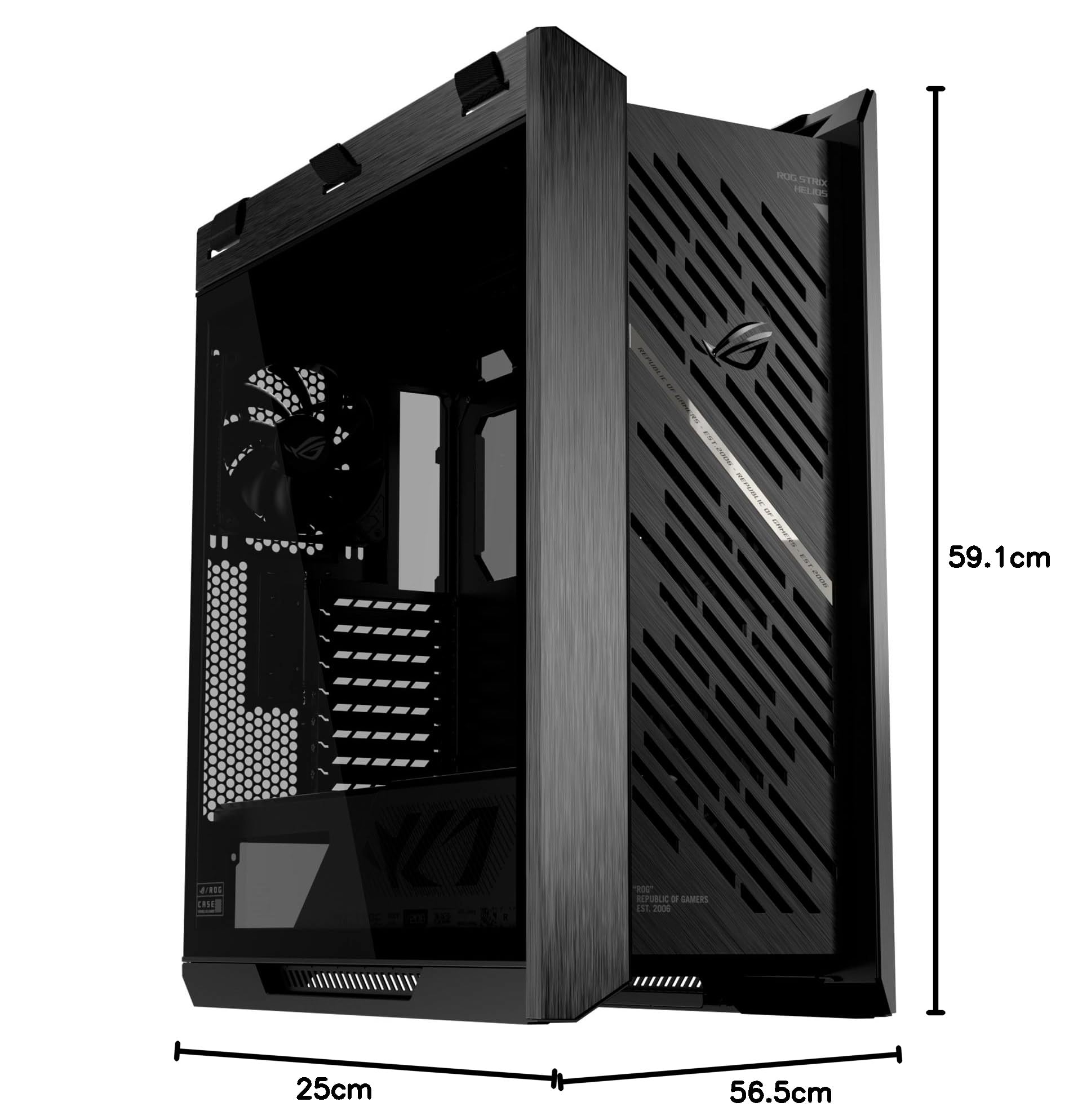 ASUS ROG Strix Helios II EATX Caja para PC para Juegos de Torre Media, con Paneles Laterales Dobles de Vidrio Templado, Soporte para Tarjetas gráficas de hasta 450 mm de Largo, Soportes para Tarjetas