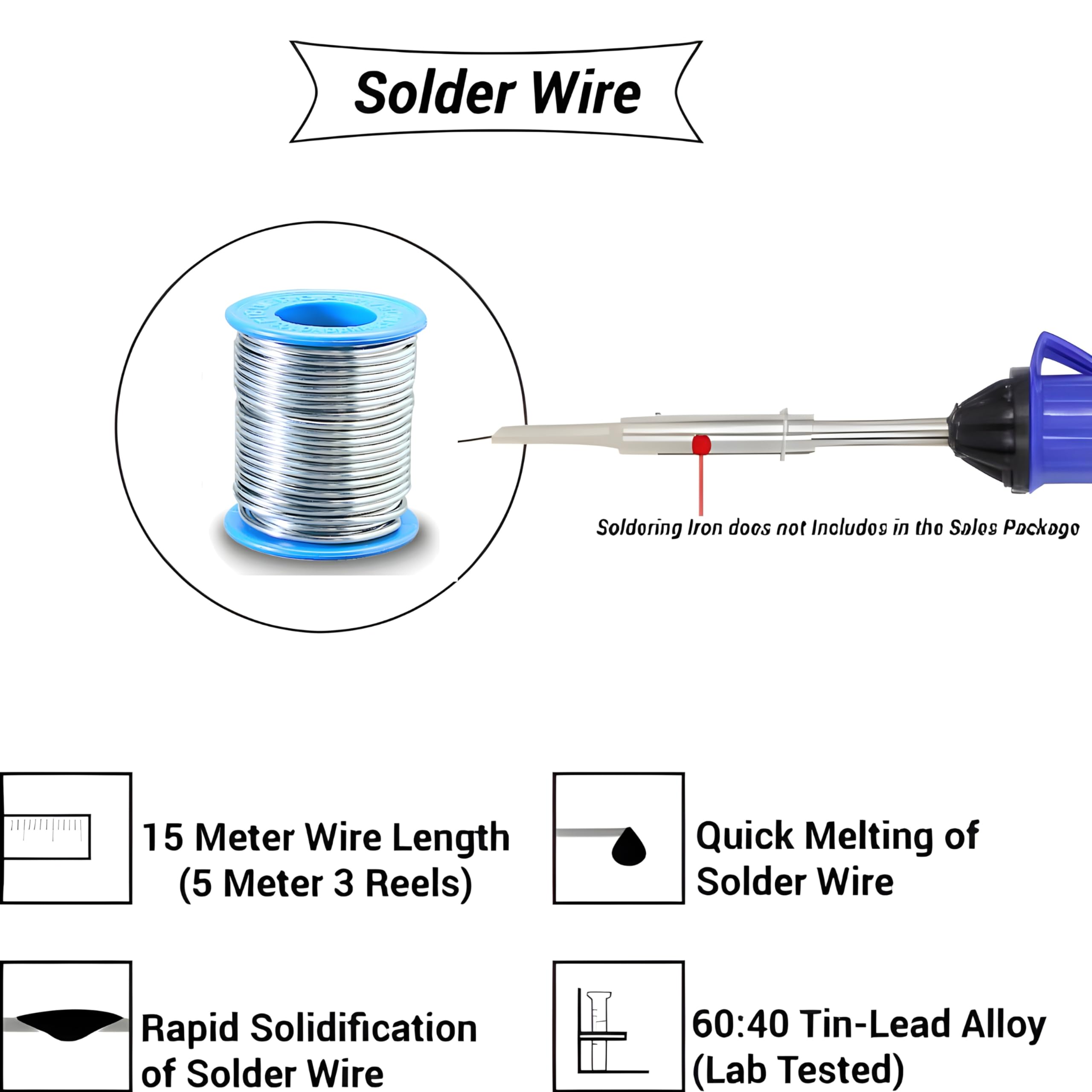 60/40 Tin Lead Rosin Core Solder Wire for Electrical Soldering (Pack of 2) 1
