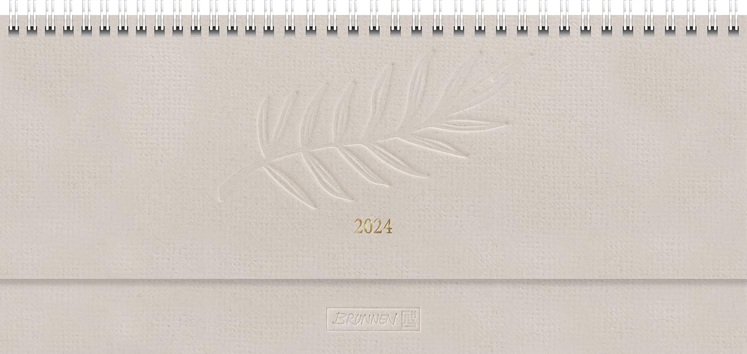 BRUNNEN Weekly Calendar Model 772 2024 2 Pages = 1 Week Sheet Size 29.7 x 10.5 cm Hemp