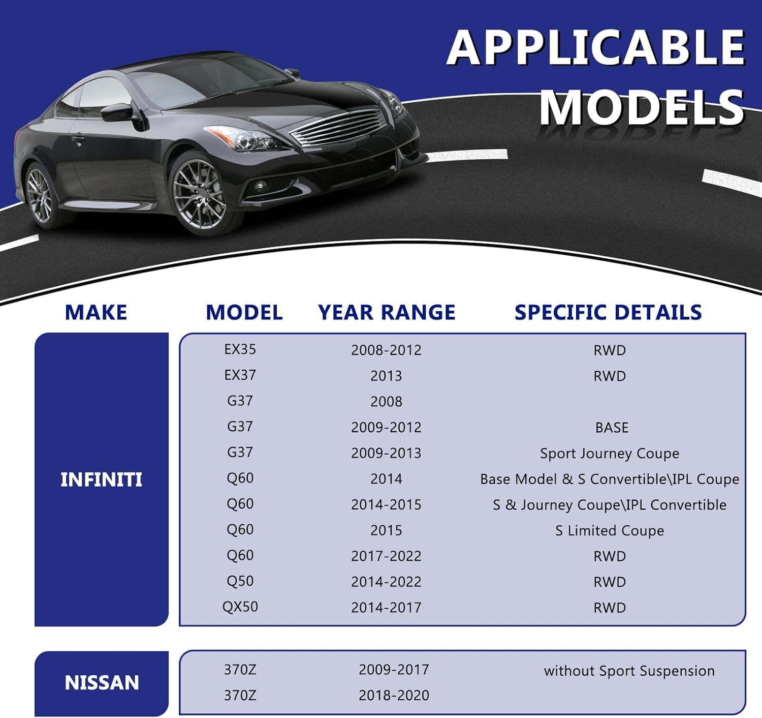 HAWK BROTHER Front Lower Control Arm w/Ball Joint Bushing LH RH Side Assembly Replacement for 2014-15 &17-22 Infiniti Q60,14-17QX50,14-22 Q50,2008-13 G37,2008-12 EX35,2013 EX37,09-20 Nissan 370Z RWD