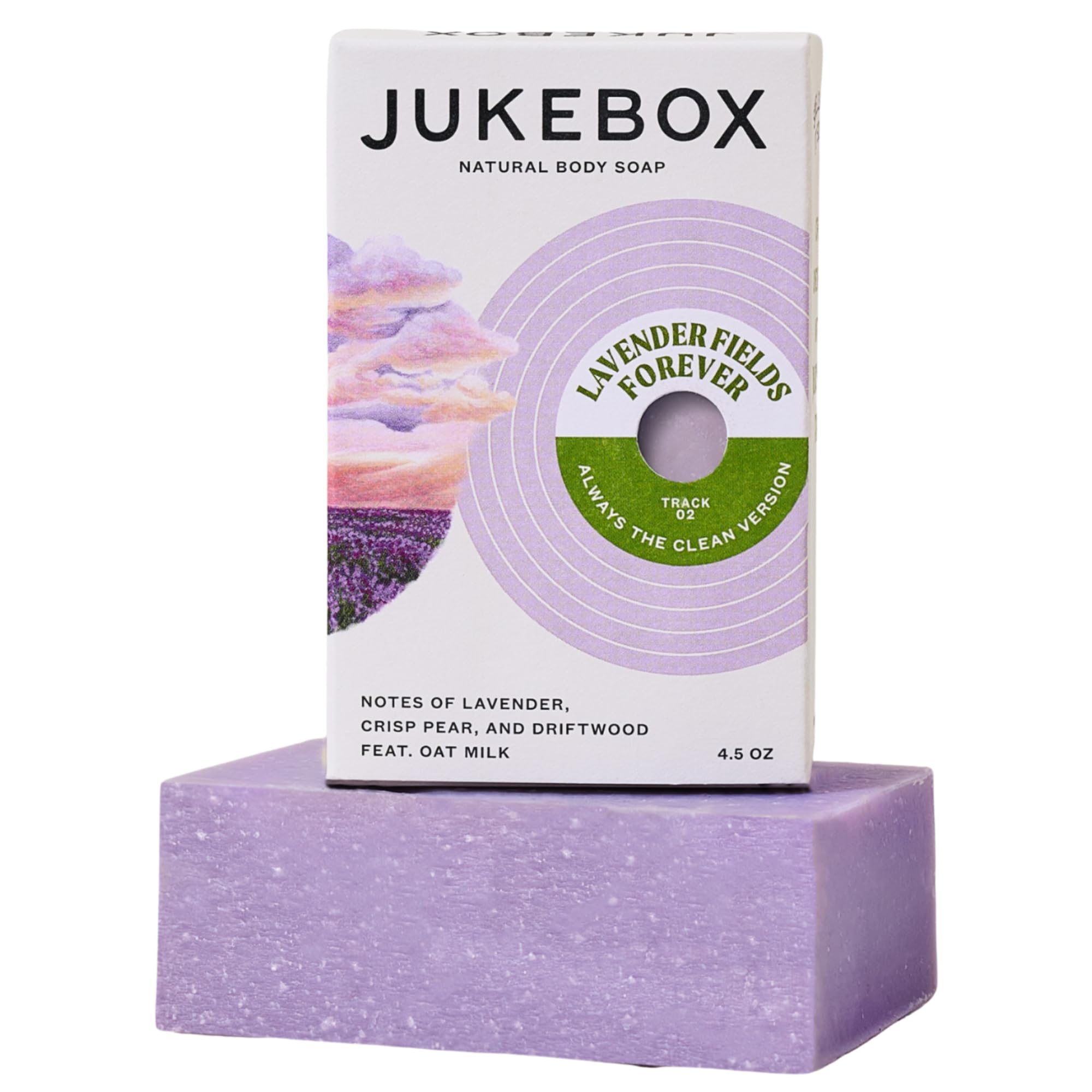 JUKEBOX Soap Lavender Fields Forever Natural Bar Soap for Women Cold Process Bath Soap with No Harmful Ingredients