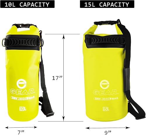 Miniatura 10 de Enthusiast Gear Enfriador flotante de bolsa seca aislada, 10 litros, 15 litros, 25 litros, a prueba de fugas, impermeable, plegable, con correa