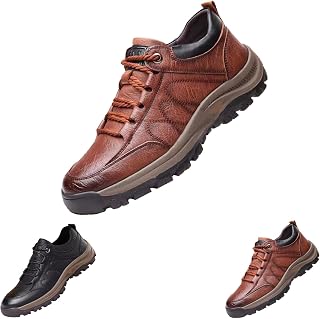 Botines de piel para hombre con cremallera, zapatos casuales para hombre, de piel, suela plana, zapatillas de fitness, antideslizantes, zapatos de senderismo, zapatillas de deporte de un solo color