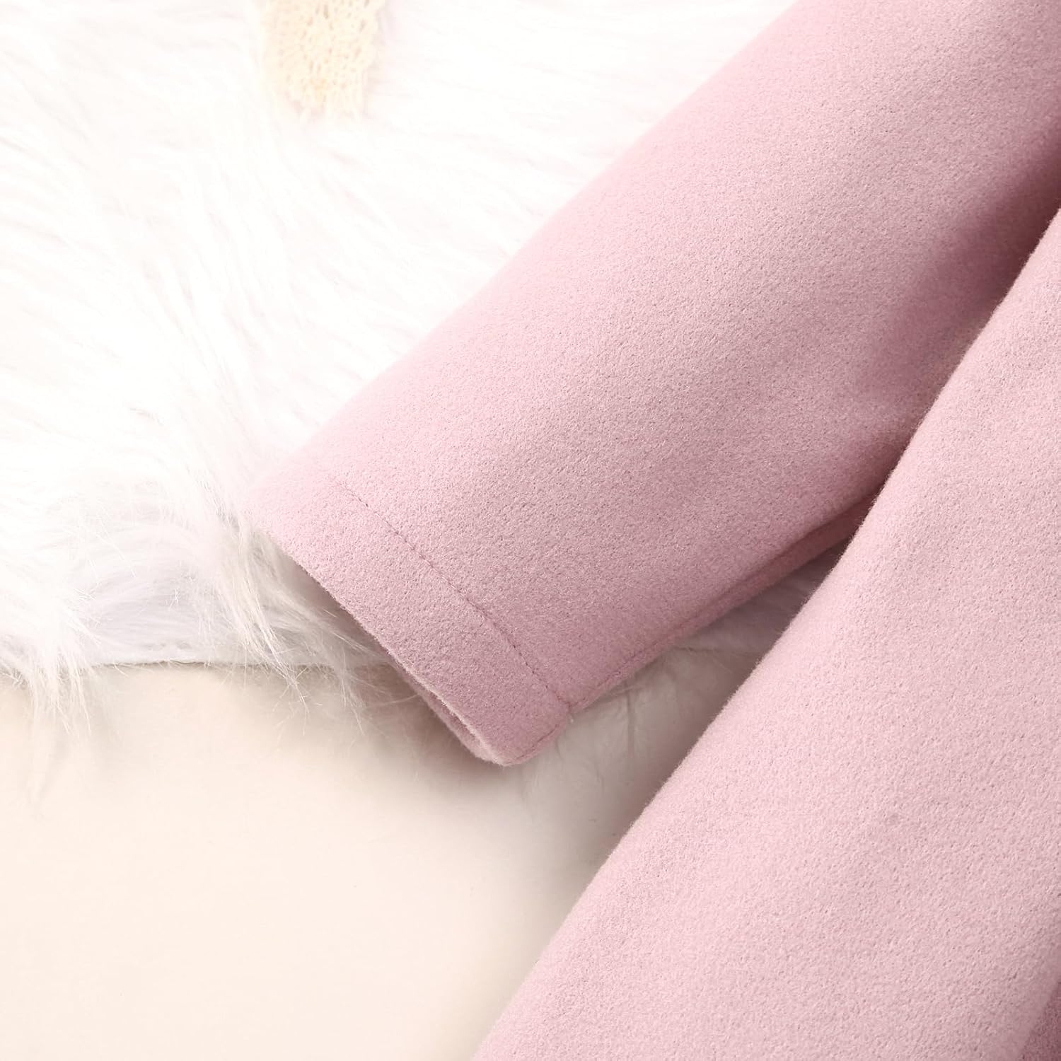 Toddler Baby Girl Dress Coat Lapel Button Jackets Clothes Long Sleeve Solid Color Fall Winter Outfit - Image 6