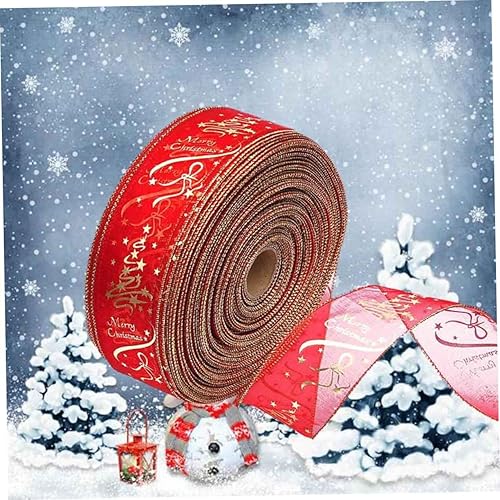 Miniatura 6 de HOLIDYOYO Christmas Wedding Decoration Listones para Manualidades Gold Christmas Tree Ribbon Christmas Glitter Ribbon Tulle Ribbon Wreath Decorate