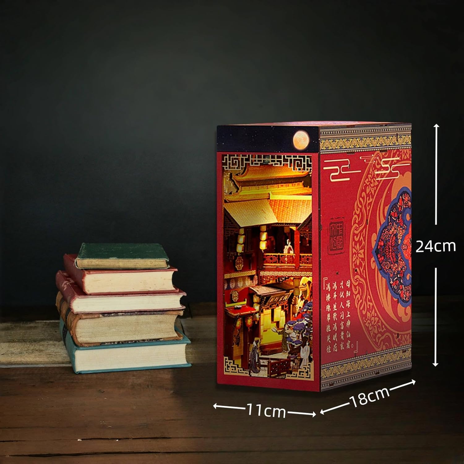DIY Book Nook Kit Dream of The Tang Dynasty - Classical Chinese Style, Traditional Culture 3D Puzzle, Handcrafted Bookend for Adult