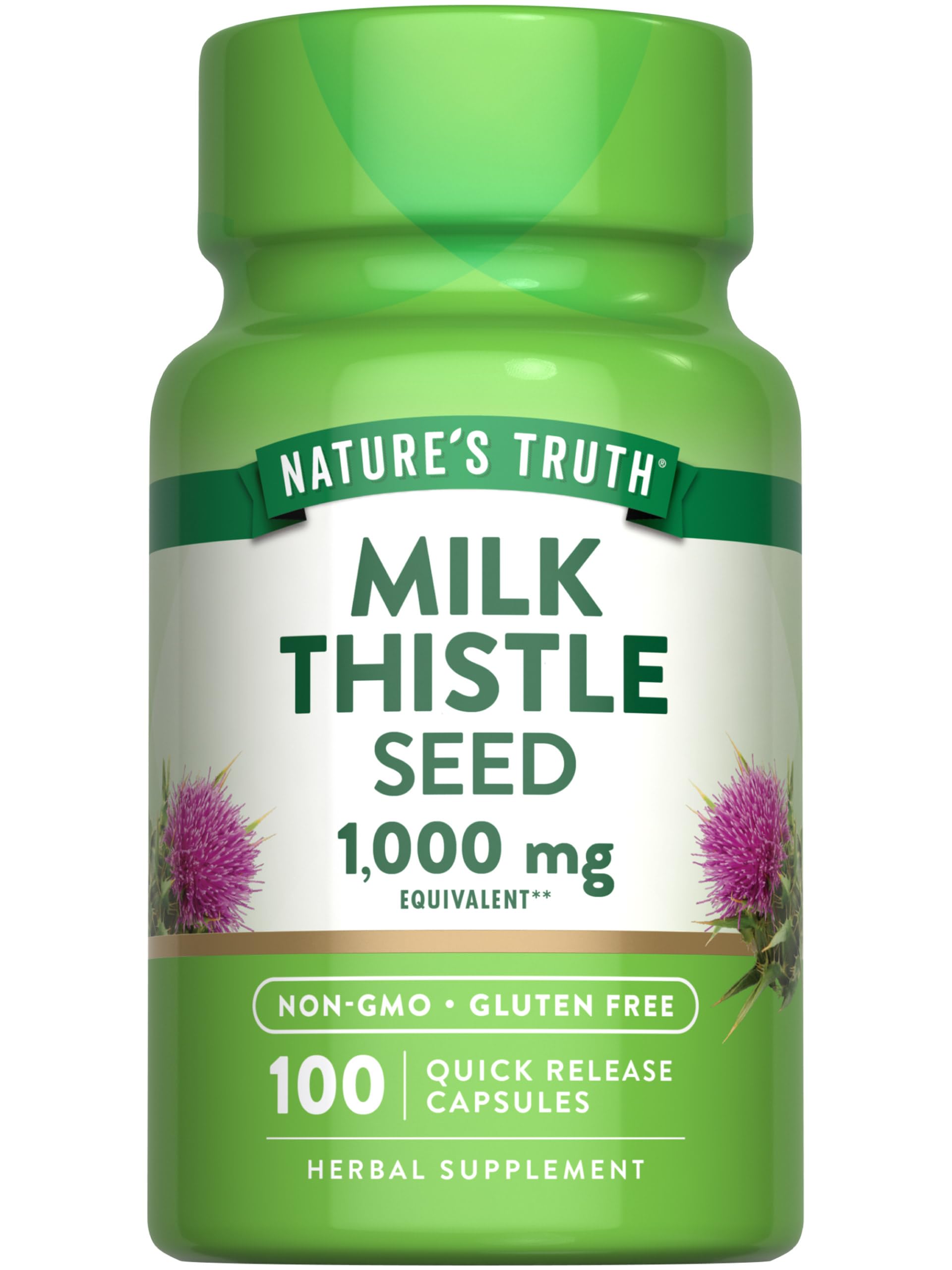 Nature's Truth Milk Thistle Seed Extract | Herbal Supplement | 100 Capsules 100 Count (Pack of 1)