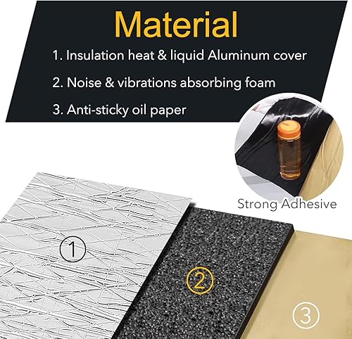 Miniatura 5 de Materiales de amortiguación de sonido automotriz  394 mil 8.7 pies cuadrados alfombrilla de espuma a prueba de sonido para automóvil, amortiguador