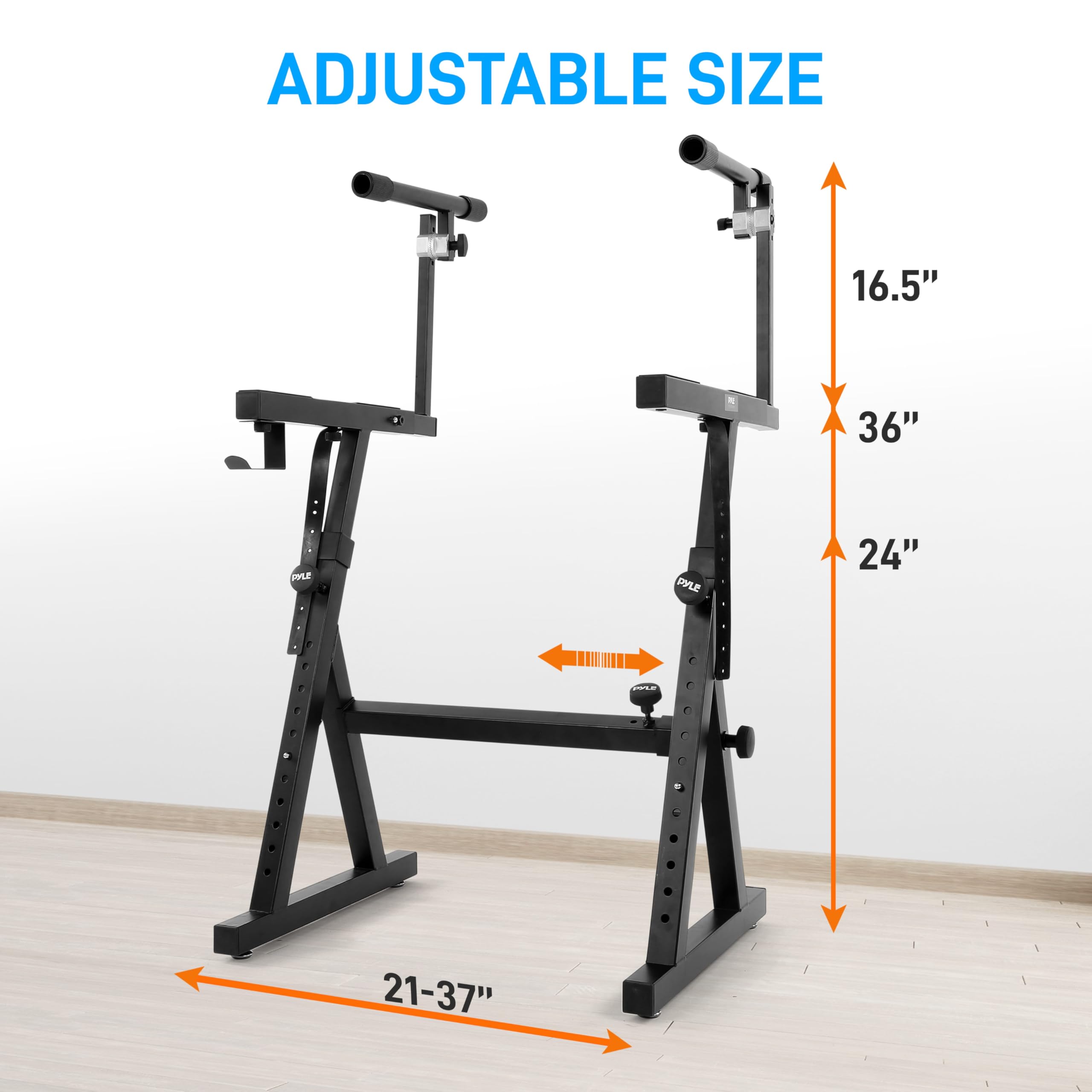 Pyle Support Clavier, Support Piano avec hauteur réglable et inclinaison, Keyboard Stand en Z, Pied Piano-Pliable, pour studio à domicile, Noir