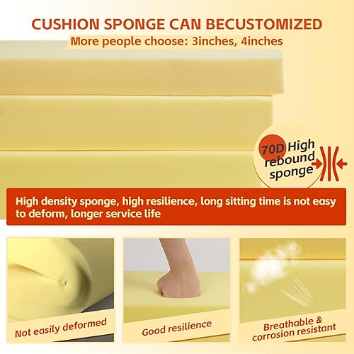 Miniatura 4 de Cojines de banco personalizados para muebles de interior, cojín de banco de piano antideslizante para exterior, cojín de banco de jardín suave y